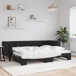 Outlet vidaXL Dagbädd utdragbar 80x200 cm sammet Svart