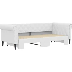 vidaXL Dagbädd utdragbar vit 90x200 cm konstläder