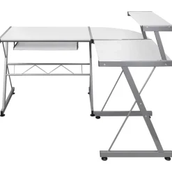Online vidaXL Datorbord hörn 132x112x99 cm konstruerat trä Vit