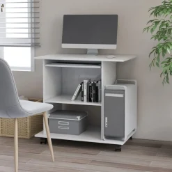 Hot vidaXL Datorbord 80x50x75 cm konstruerat trä Vit