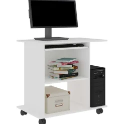 Hot vidaXL Datorbord 80x50x75 cm konstruerat trä Vit