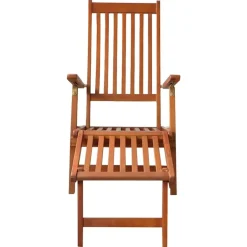 Best vidaXL Däckstol med fotstöd och dyna massivt akaciaträ Taupe