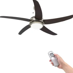 vidaXL Dekorativ takfläkt med lampa 128 cm brun