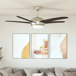 vidaXL Dekorativ takfläkt med lampa 128 cm brun