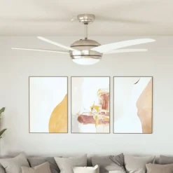 New vidaXL Dekorativ takfläkt med lampa 128 cm Vit