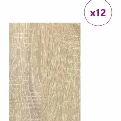 vidaXL Dekorpaneler 12 pcs Sonoma-ek 15 x 21 x 0.27 cm Konstruerat trä