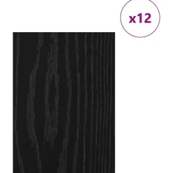 vidaXL Dekorpaneler 12 pcs Svart Ek 15 x 21 x 0.27 cm Konstruerat trä