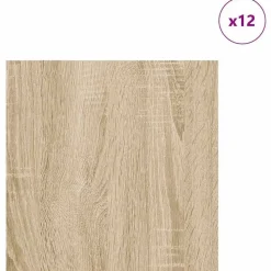 vidaXL Dekorpaneler 12 pcs Sonoma-ek 30 x 30 x 0.27 cm Konstruerat trä