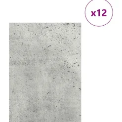 vidaXL Dekorpaneler 12 pcs 15 x 21 x 0.27 cm Konstruerat trä Betonggrå