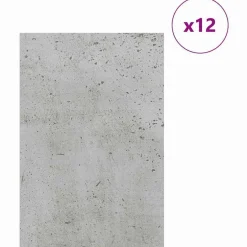 New vidaXL Dekorpaneler 12 pcs 40 x 60 x 0.27 cm Konstruerat trä Betonggrå