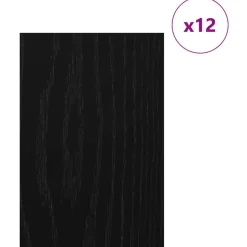 vidaXL Dekorpaneler 12 pcs Svart Ek 40 x 60 x 0.27 cm Konstruerat trä