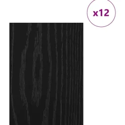 vidaXL Dekorpaneler 12 pcs Svart Ek 21 x 30 x 0,27 cm Konstruerat trä
