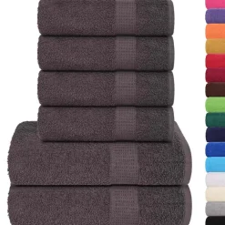 Outlet vidaXL 6-delat handduksset FROGN 360 gsm Antracit