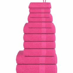 Outlet vidaXL 12-delat handduksset FROGN 360 gsm Rosa