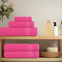 Outlet vidaXL 12-delat handduksset FROGN 360 gsm Rosa