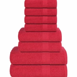 Outlet vidaXL 8-delat handduksset FROGN 360 gsm Röd