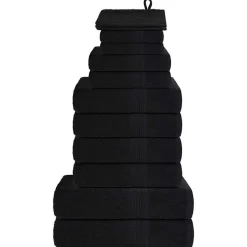 New vidaXL 12-delat handduksset FROGN 360 gsm Svart
