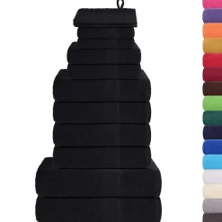 New vidaXL 12-delat handduksset FROGN 360 gsm Svart