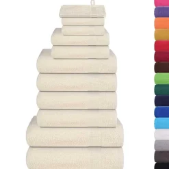 Sale vidaXL 12-delat handduksset FROGN gräddvit 360 gsm Kräm