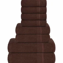 vidaXL 8-delat handduksset FROGN brun 360 gsm