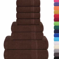 vidaXL 8-delat handduksset FROGN brun 360 gsm