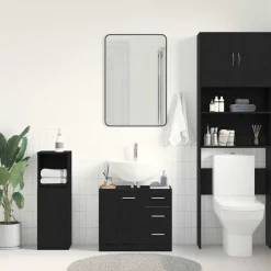 vidaXL Diskbänksskåp 63x30x54 cm konstruerat trä Svart ek