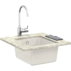 vidaXL Diskho Vit 370 x 460 mm 80% Kvarts och 20% Resin
