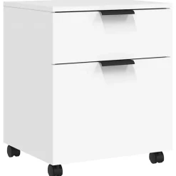vidaXL Dokumentskåp med hjul vit 45x38x54 cm konstruerat trä