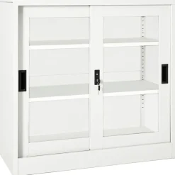 Sale vidaXL Dokumentskåp med skjutdörr 90x40x90 cm stål Vit