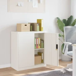 vidaXL Dokumentskåp vit 79x40x90 cm stål
