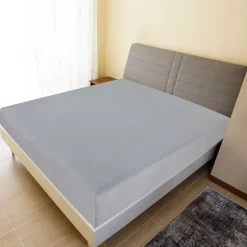 vidaXL Dra-på-lakan jersey grå 90x200 cm bomull