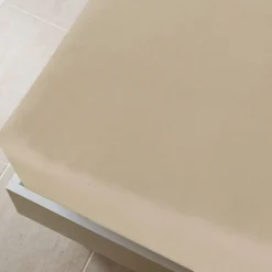 vidaXL Dra-på-lakan jersey taupe 90x200 cm bomull