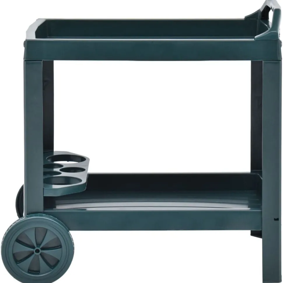 vidaXL Drinkvagn grön 69x53x72 cm plast
