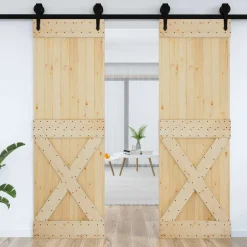 Discount vidaXL Dörr NARVIK 70 x 210 cm Massiv furuträdörr Naturfärg