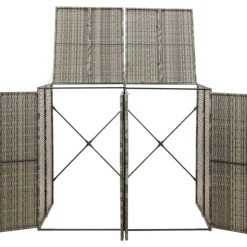 vidaXL Dubbelt skjul för soptunnor grå 140x80x117 cm konstrotting