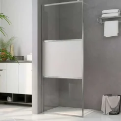 Hot vidaXL Duschvägg med halvfrostat ESG-glas 80x195 cm Silver