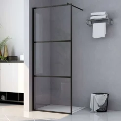 Online vidaXL Duschvägg med klart ESG-glas 80x195 cm Svart