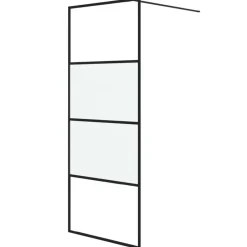 Outlet vidaXL Duschvägg 80x195 cm halvfrostat ESG-glas Svart