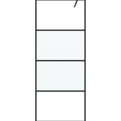 Outlet vidaXL Duschvägg 80x195 cm halvfrostat ESG-glas Svart