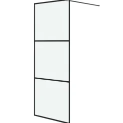Outlet vidaXL Duschvägg 80x195 cm frostat ESG-glas Svart