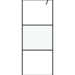 Online vidaXL Duschvägg 80x195 cm halvfrostat ESG-glas Svart