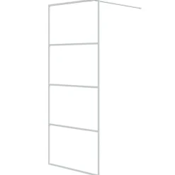 vidaXL Duschvägg vit 80x195 cm klart ESG-glas