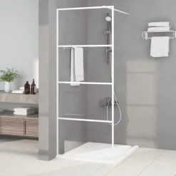 vidaXL Duschvägg vit 80x195 cm klart ESG-glas