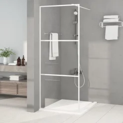 Clearance vidaXL Duschvägg 80x195 cm klart ESG-glas Vit