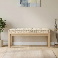 vidaXL Dyna till pallsoffa bomull 120x40x7 cm beige