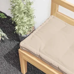 vidaXL Dyna till pallsoffa bomull 120x40x7 cm beige