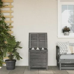 vidaXL Dynbox 50x49x56,5 cm massivt granträ Antracit