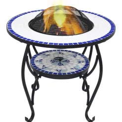 Discount vidaXL Eldfat med mosaikbord och vit 68 cm keramik Blå