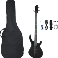 Hot vidaXL Elektrisk basgitarr för nybörjare med väska 4/4 46" Svart