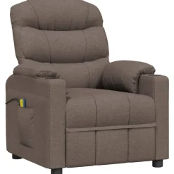 vidaXL Elektrisk massagefåtölj taupe tyg